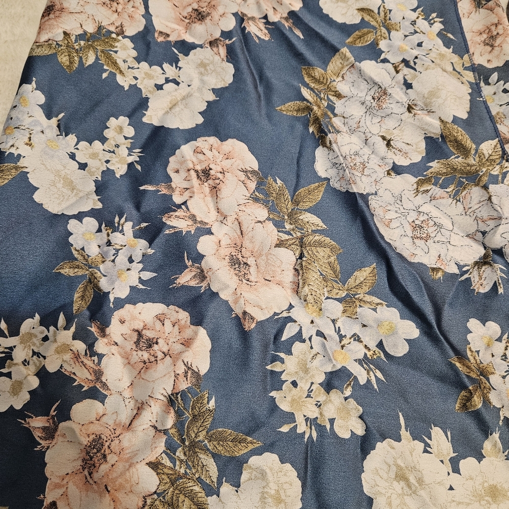 Ardene Silky Blue Floral Kimono Top Coverup - Picture 8 of 8
